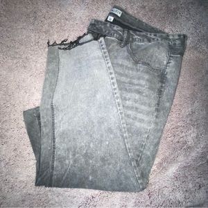 Gray distressed skinny jeans